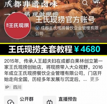 王氏现捞全套教程 包含网红鸡爪 钵钵鸡 延边牛肉 甜皮鸭等教程